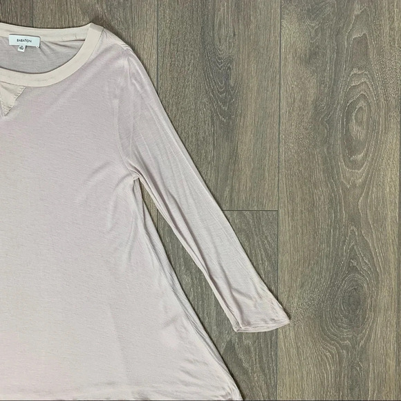 Aritzia Babaton Top 3/4 Length Sleeve Flowy Casual Basic Lilac Grey Size XS - Picture 10 of 16